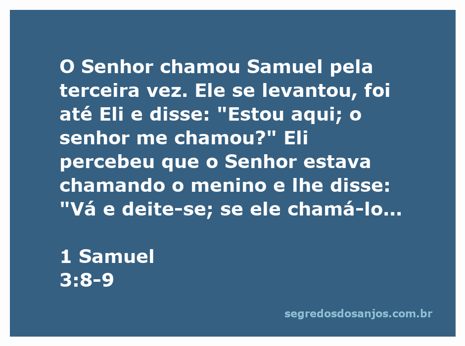 Samuel ouvindo a voz de Deus, ilustrado com Eli orientando-o.