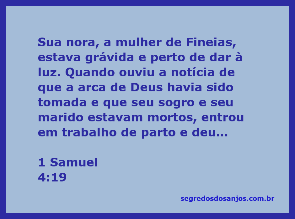 Uma ilustração da mulher de Fineias em dor de parto ao receber a notícia da morte de seu sogro e marido.