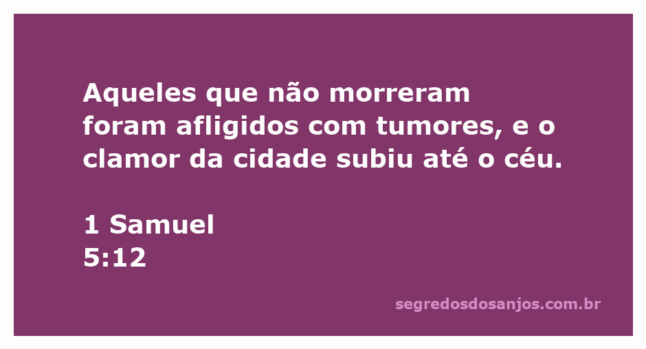 Representação da aflição na cidade de 1 Samuel 5:12, mostrando pessoas sofrendo com tumores e clamando ao céu.