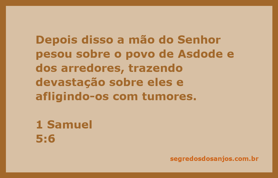 Imagem representativa da devastação causada pela mão do Senhor sobre o povo de Asdode, com simbolismo de tumores e aflições.