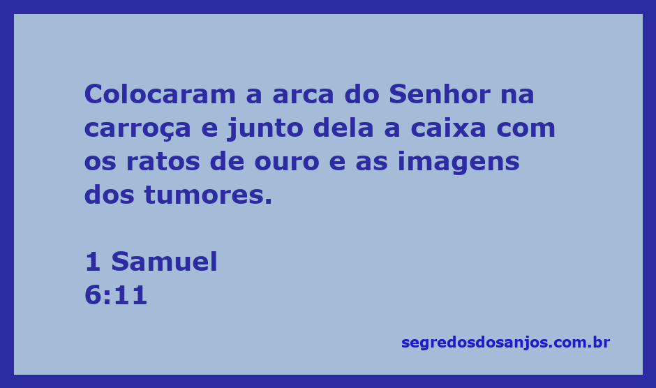 Imagem da arca do Senhor sendo colocada em uma carroça com ratos de ouro e imagens de tumores.