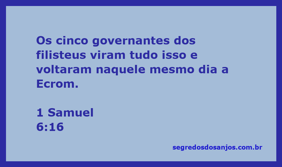 Governantes filisteus observando o evento em 1 Samuel 6:16