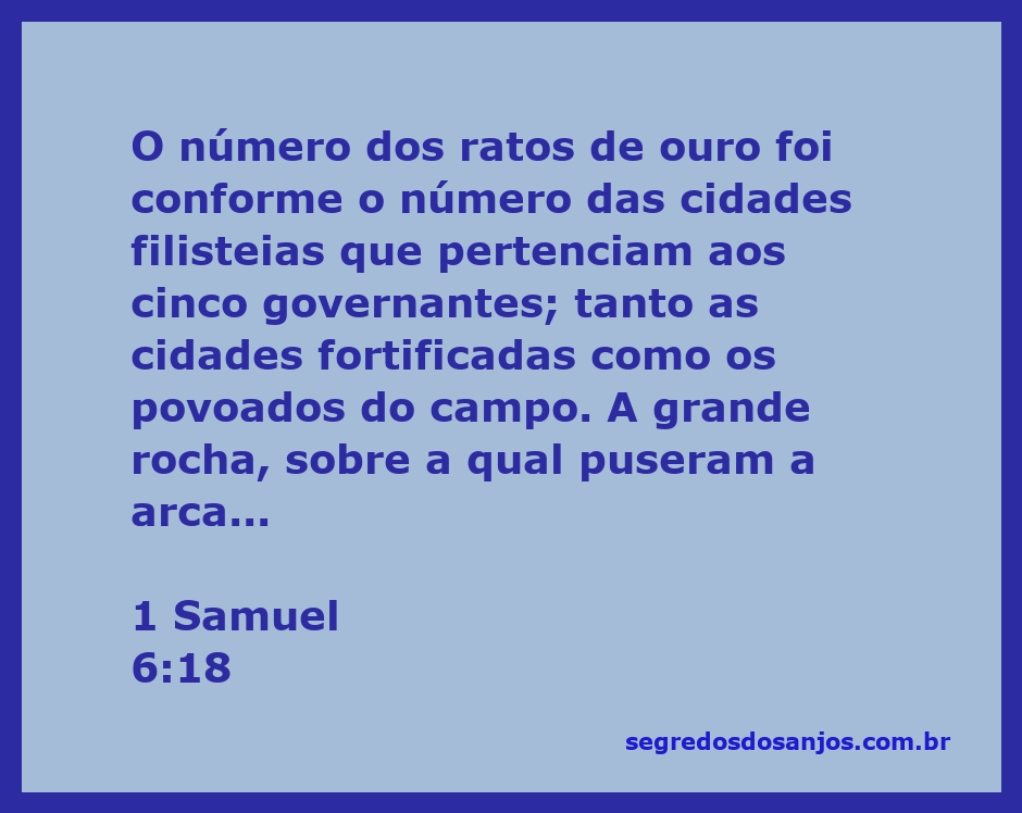 Imagem representativa da arca do Senhor sobre a grande rocha em Bete-Semes, simbolizando a passagem de 1 Samuel 6:18.