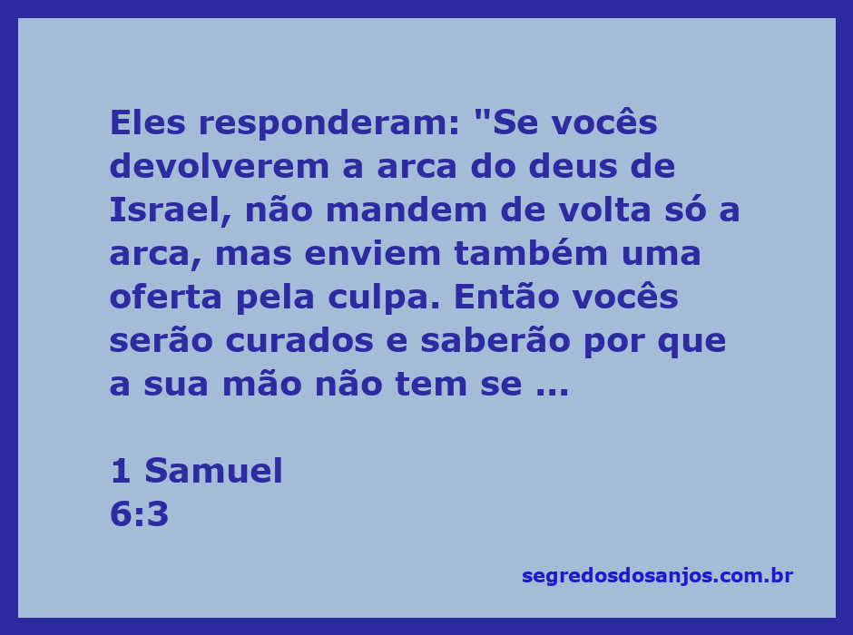 Imagem representativa da arca da aliança com uma oferta ao lado, simbolizando arrependimento e cura.