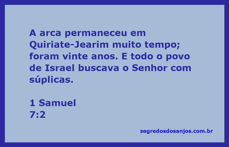 A arca da aliança em Quiriate-Jearim, simbolizando a busca do povo de Israel por Deus.