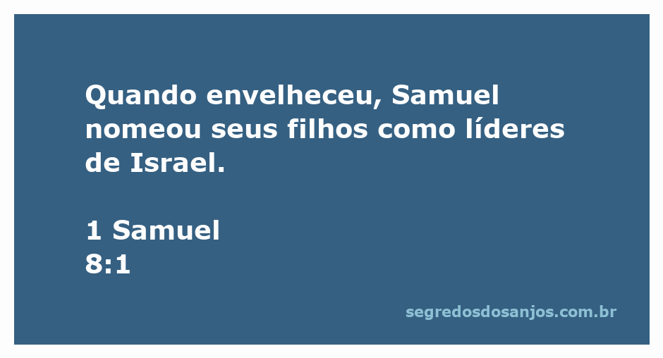 Ilustração de Samuel nomeando seus filhos como líderes de Israel
