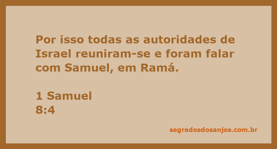 Reunião das autoridades de Israel conversando com Samuel em Ramá sobre a liderança do povo.