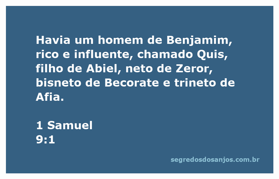 Imagem representativa de Quis, homem influente de Benjamim, mencionado em 1 Samuel 9:1.