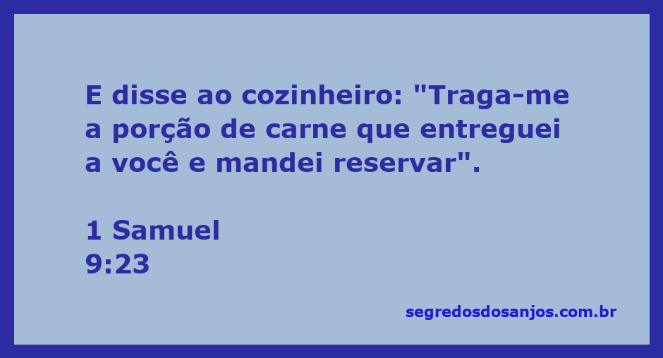 Cozinheiro trazendo a porção de carne reservada a Saul em 1 Samuel 9:23
