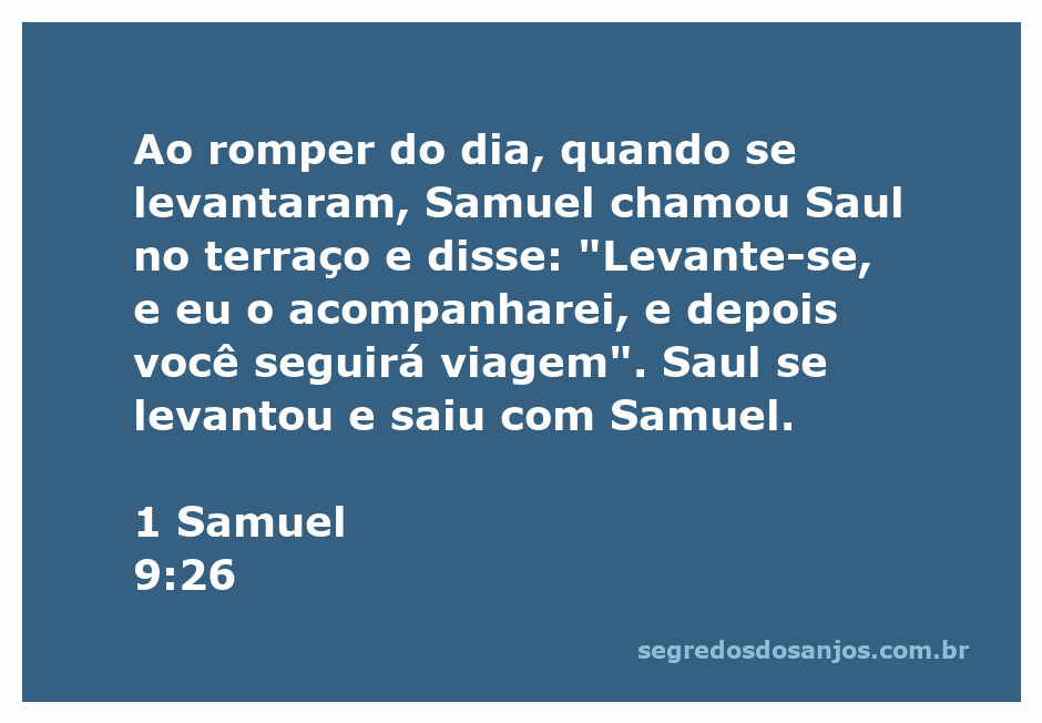 Samuel e Saul conversando ao amanhecer em um terraço, simbolizando um momento de orientação e missão.