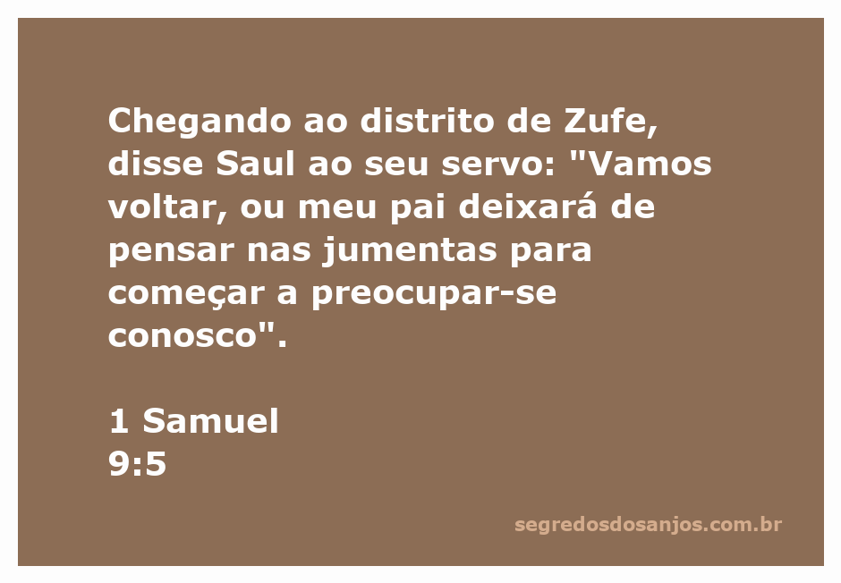 Saul e seu servo discutindo sobre o retorno para casa após procurarem as jumentas perdidas.