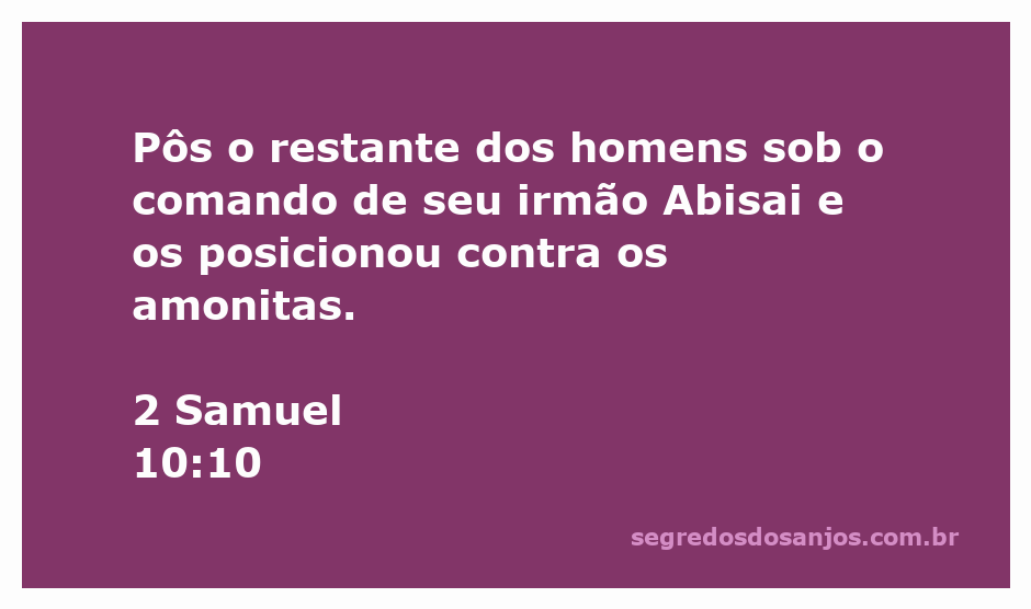Ilustração de Abisai liderando homens contra os amonitas em 2 Samuel 10:10.