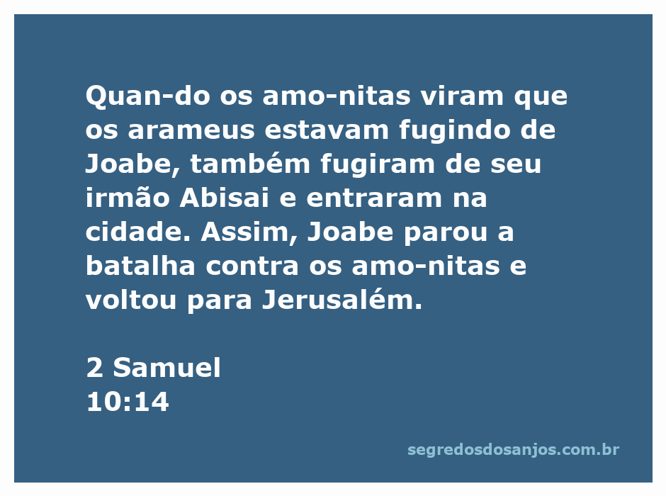 Joabe liderando a batalha contra os amonitas, enquanto Abisai observa a fuga dos arameus.
