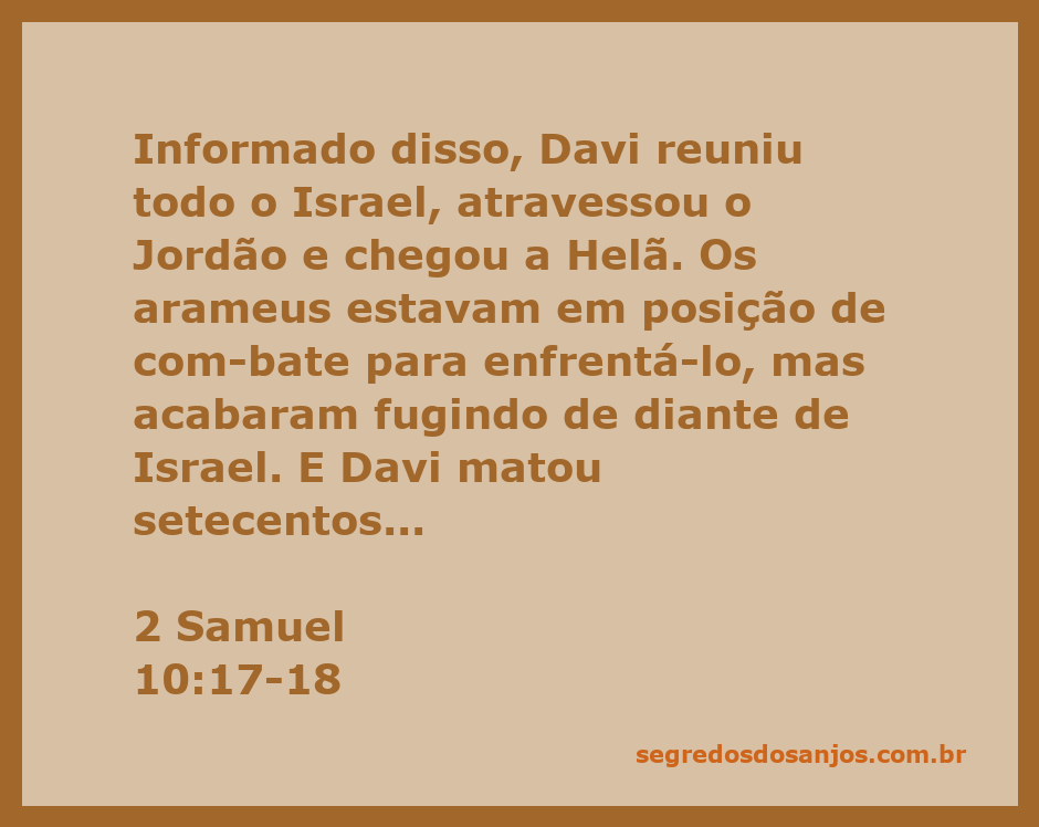 Davi liderando o exército de Israel em batalha contra os arameus em Helã.