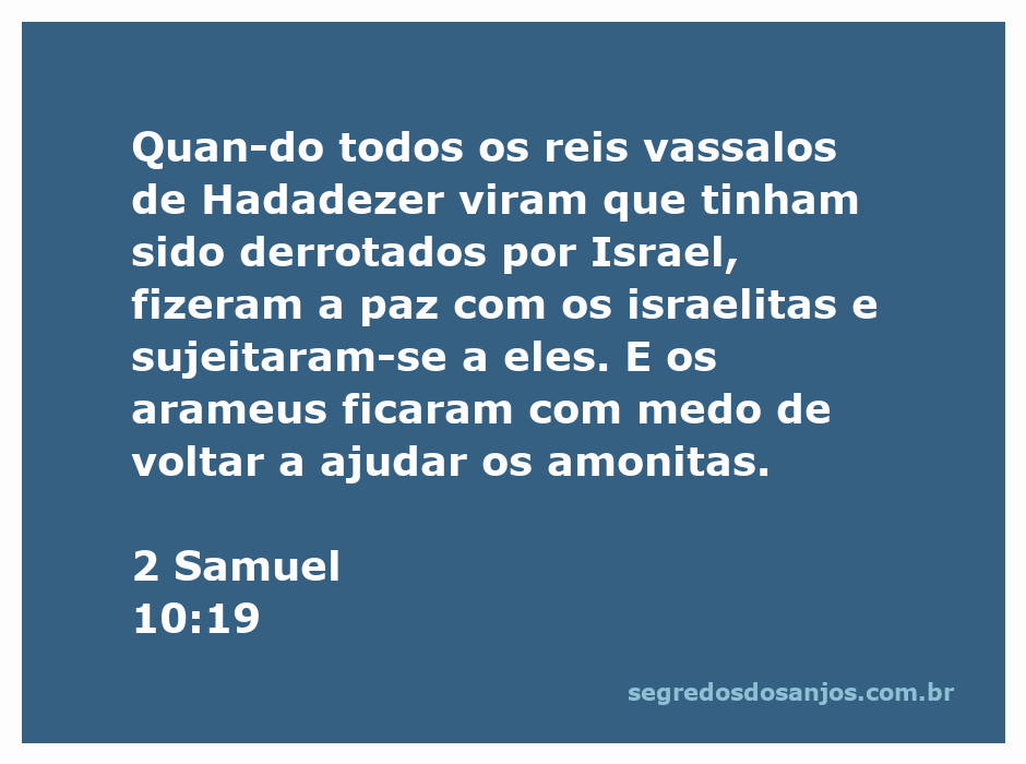 Reis vassalos de Hadadezer fazendo paz com os israelitas após a derrota.