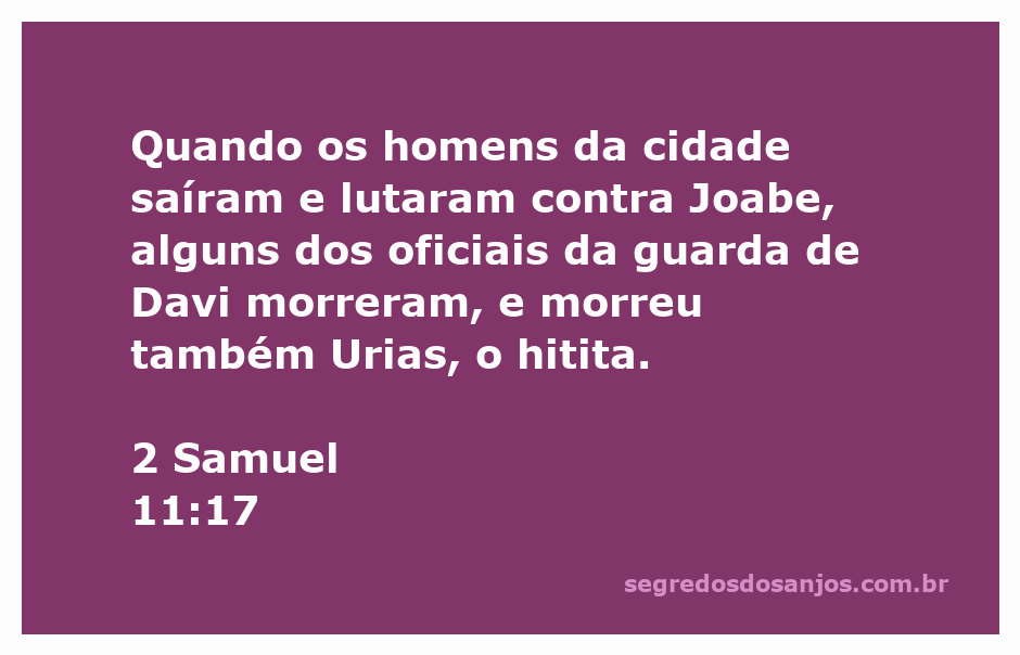 Ilustração da batalha em 2 Samuel 11:17, mostrando a morte de Urias, o hitita, durante o confronto.