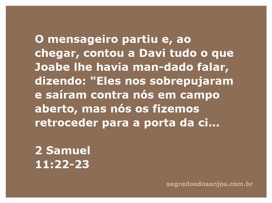 Mensageiro relata a Davi sobre a batalha e o retrocesso do inimigo.