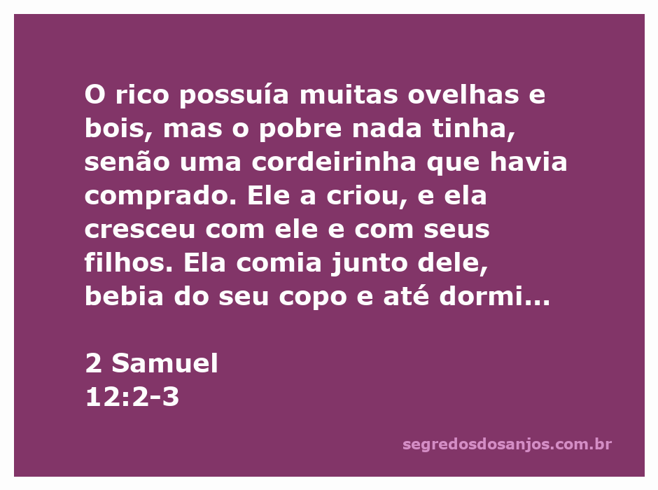 Ilustração de um homem pobre acariciando sua cordeirinha, simbolizando amor e cuidado, em contraste com a riqueza de um homem rico.
