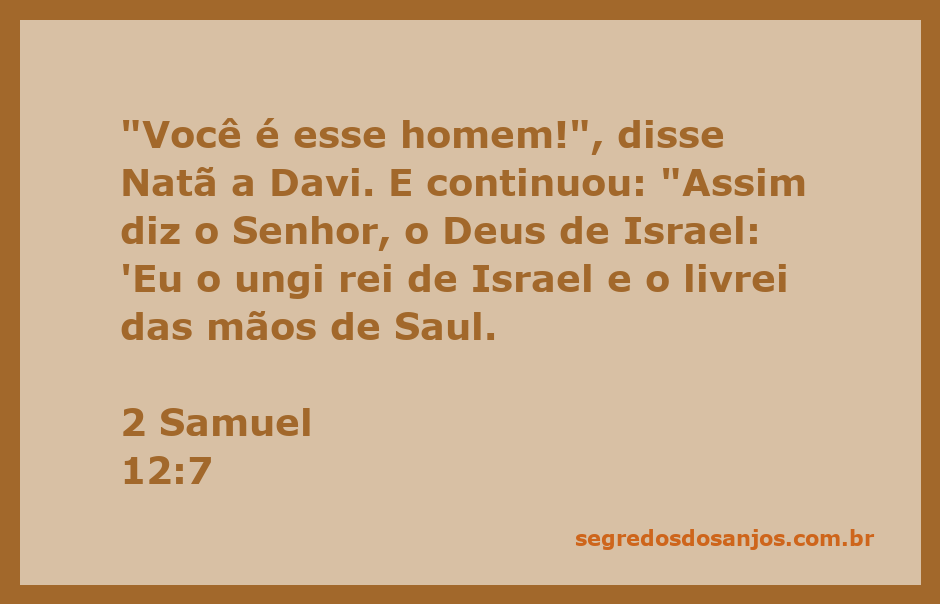Natã confronta Davi, destacando a unção do Senhor sobre ele como rei de Israel.