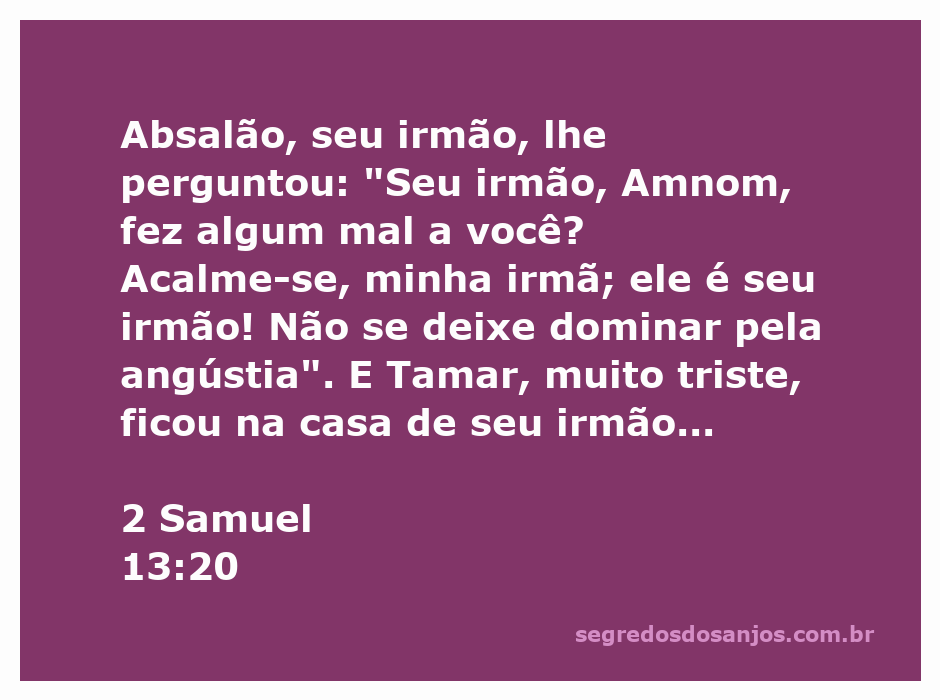 Imagem de Tamar sendo consolada por seu irmão Absalão após o ocorrido com Amnom.