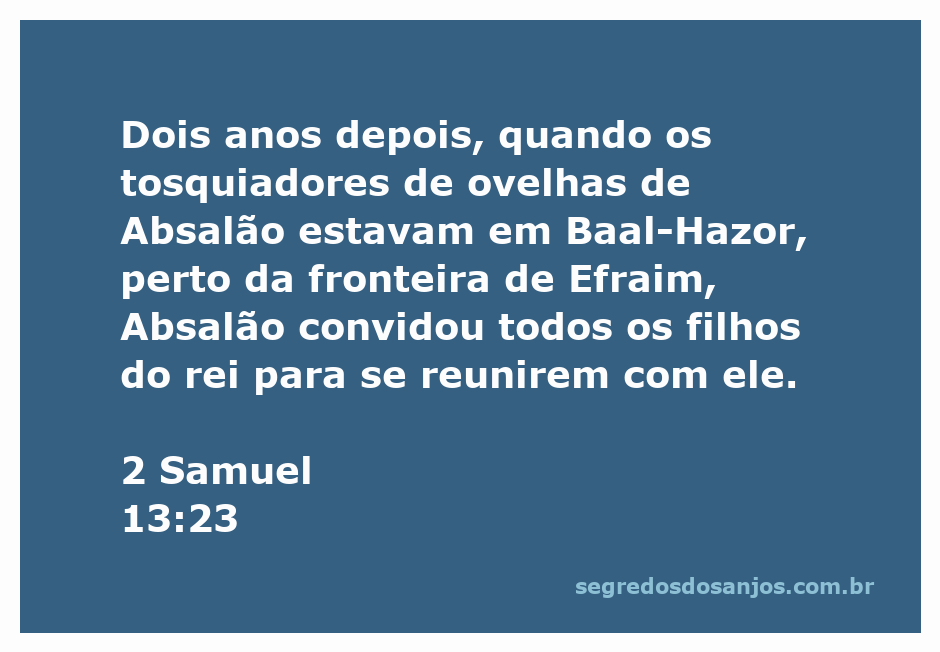Reunião dos filhos do rei em Baal-Hazor, com Absalão ao centro