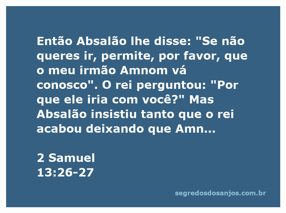 Ilustração de Absalão pedindo permissão ao rei para levar Amnom e seus irmãos em uma viagem.