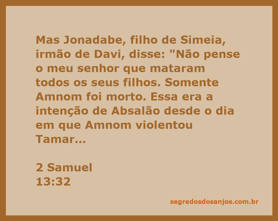 Ilustração da conversa entre Jonadabe e Davi sobre a morte de Amnom e a vingança de Absalão.