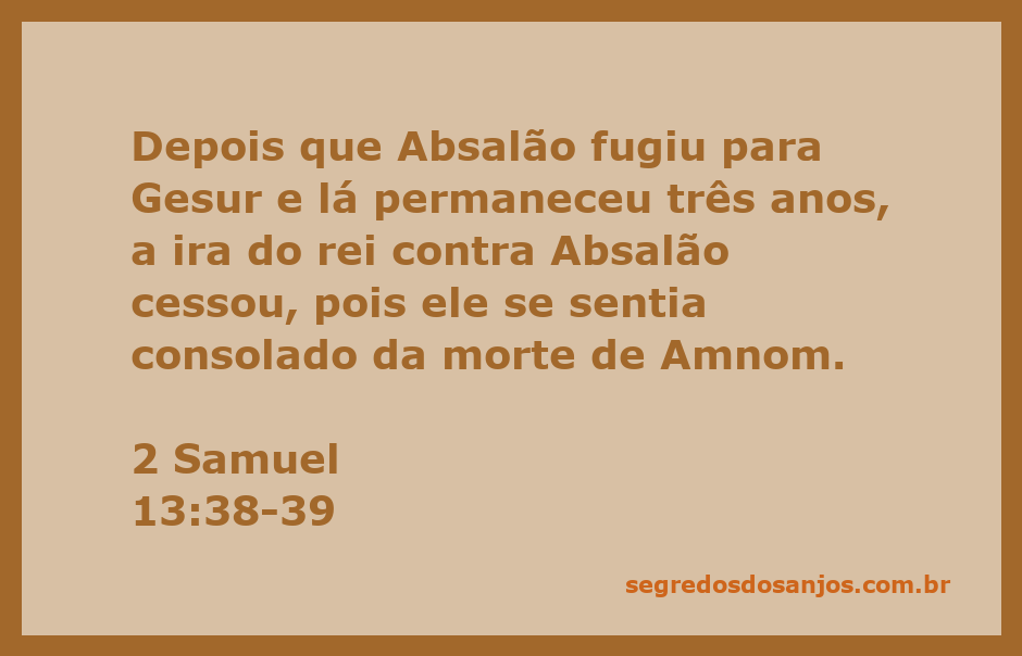 Rei Davi refletindo sobre a fuga de Absalão após a morte de Amnom.