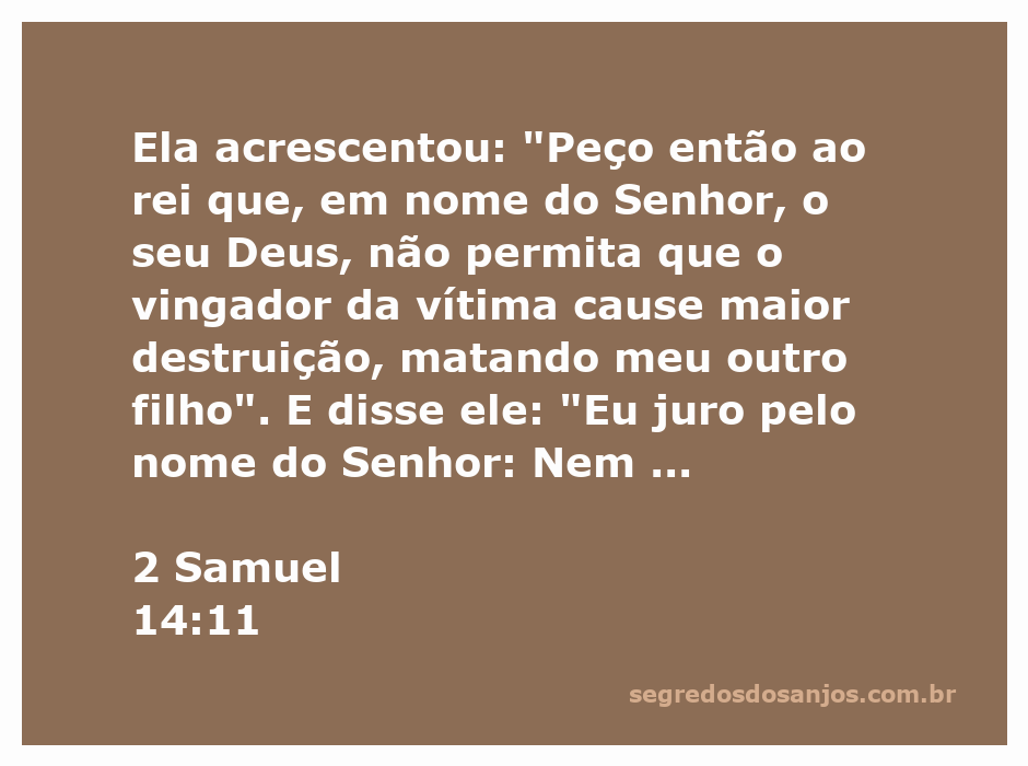 Uma cena representando a súplica de uma mãe ao rei, pedindo proteção para seu filho, inspirada em 2 Samuel 14:11.