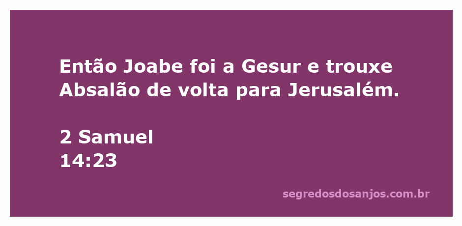Joabe trazendo Absalão de volta a Jerusalém após sua exílio em Gesur.