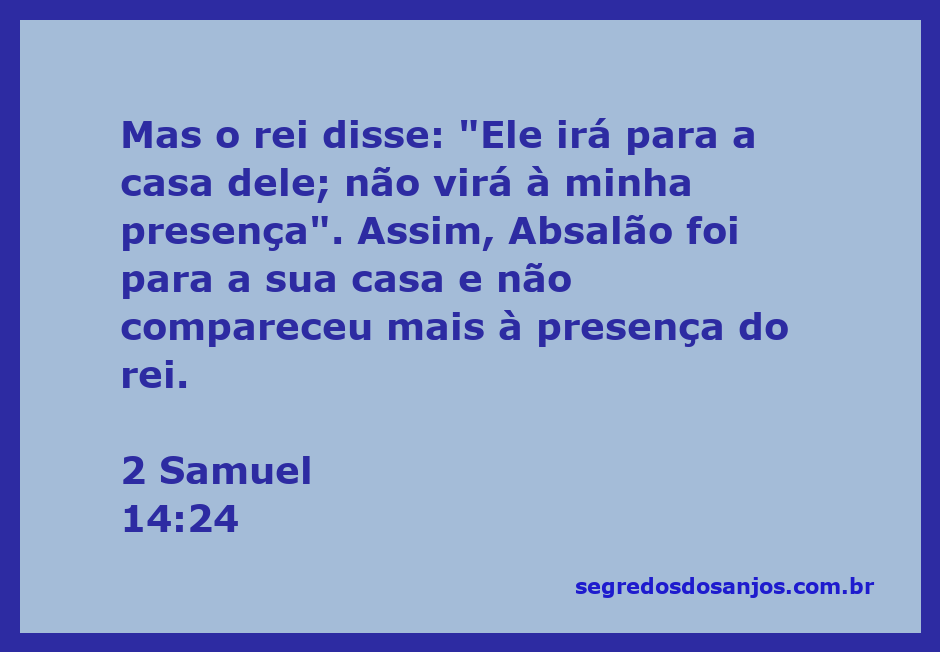 Rei instruindo sobre Absalão, simbolizando a separação e o distanciamento familiar.