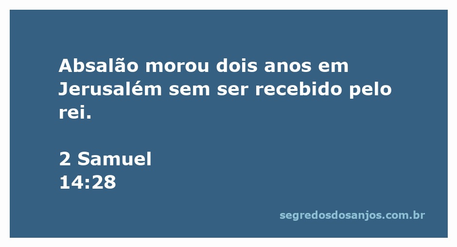 Absalão em Jerusalém, representando o momento em que ele aguarda a recepção do rei por dois anos.