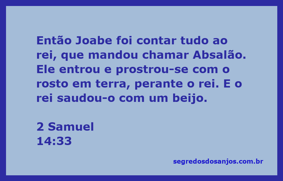 Joabe contando ao rei sobre Absalão, que se prostra diante dele.