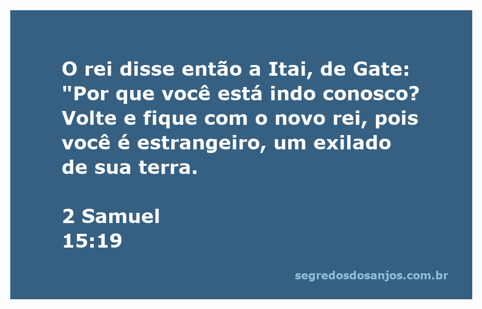 Rei Davi conversando com Itai, de Gate, em uma cena do Antigo Testamento.