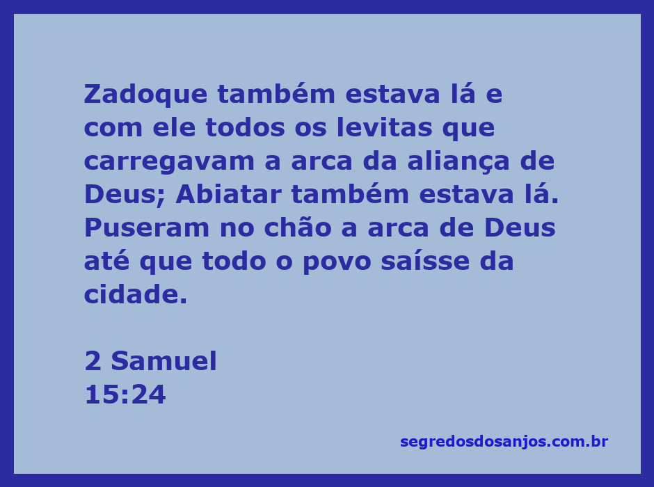 Imagem de Zadoque e os levitas com a arca da aliança de Deus durante a fuga de Jerusalém.