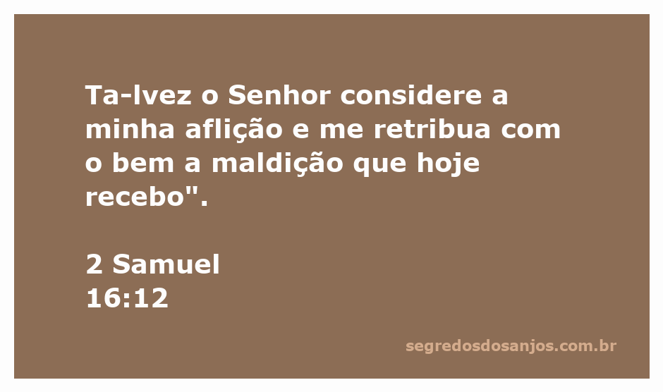 Imagem representando a reflexão de Davi sobre sua aflição e a retribuição divina em 2 Samuel 16:12.