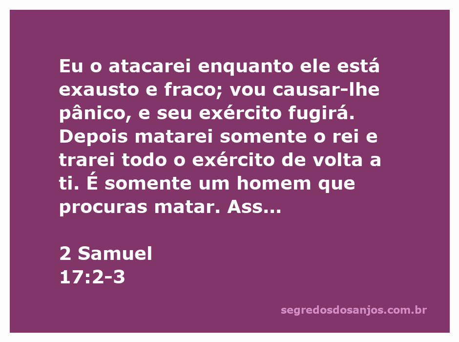 Ilustração de uma cena bíblica representando a estratégia militar de Absalão conforme descrito em 2 Samuel 17:2-3.