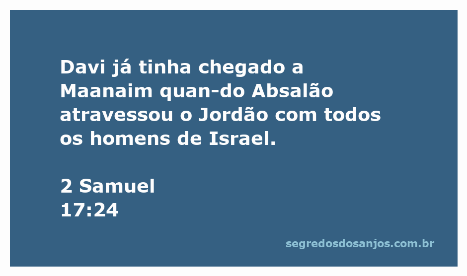 Davi chega a Maanaim enquanto Absalão atravessa o Jordão com seus homens.