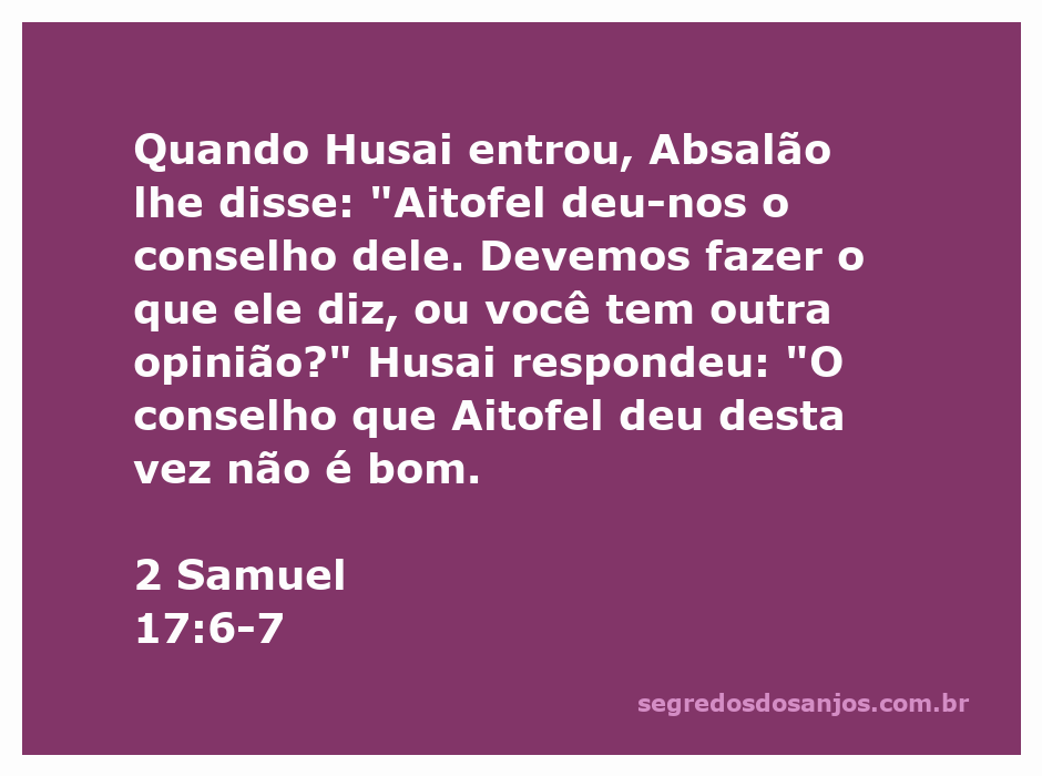 Ilustração de Husai conversando com Absalão sobre o conselho de Aitofel.