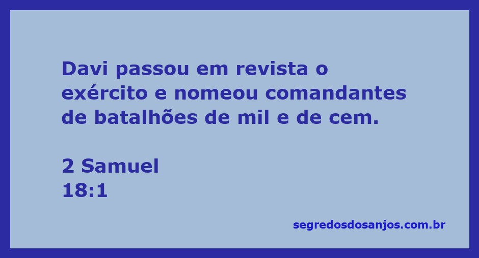 Rei Davi revisando seu exército e nomeando comandantes de batalhões.