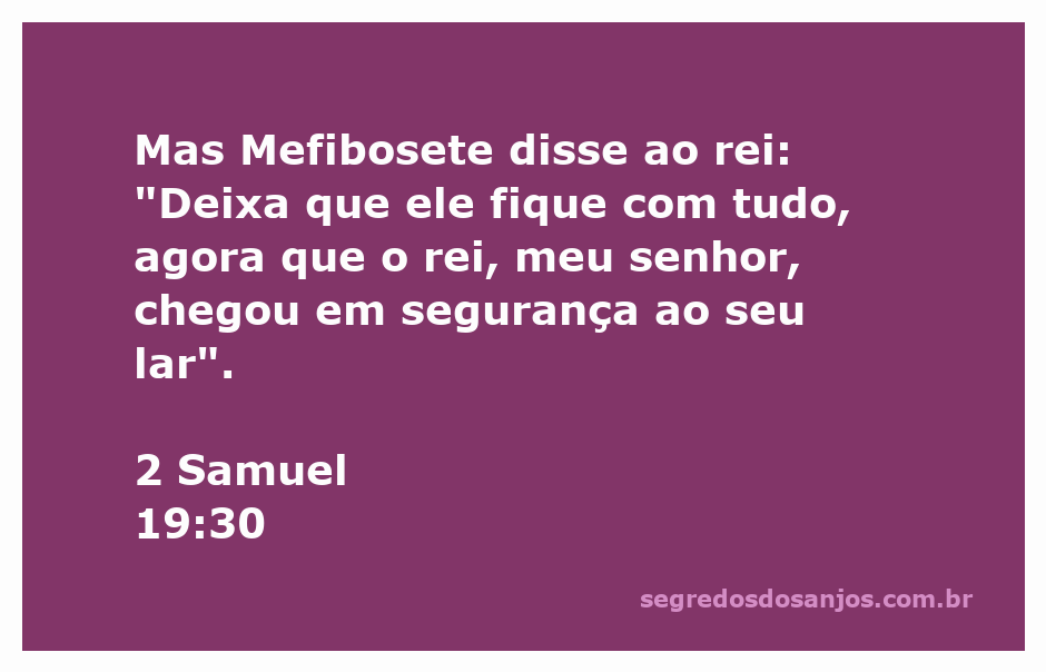 Mefibosete expressando gratidão ao rei David após seu retorno seguro