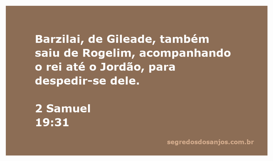 Barzilai de Gileade despedindo-se do rei no Jordão
