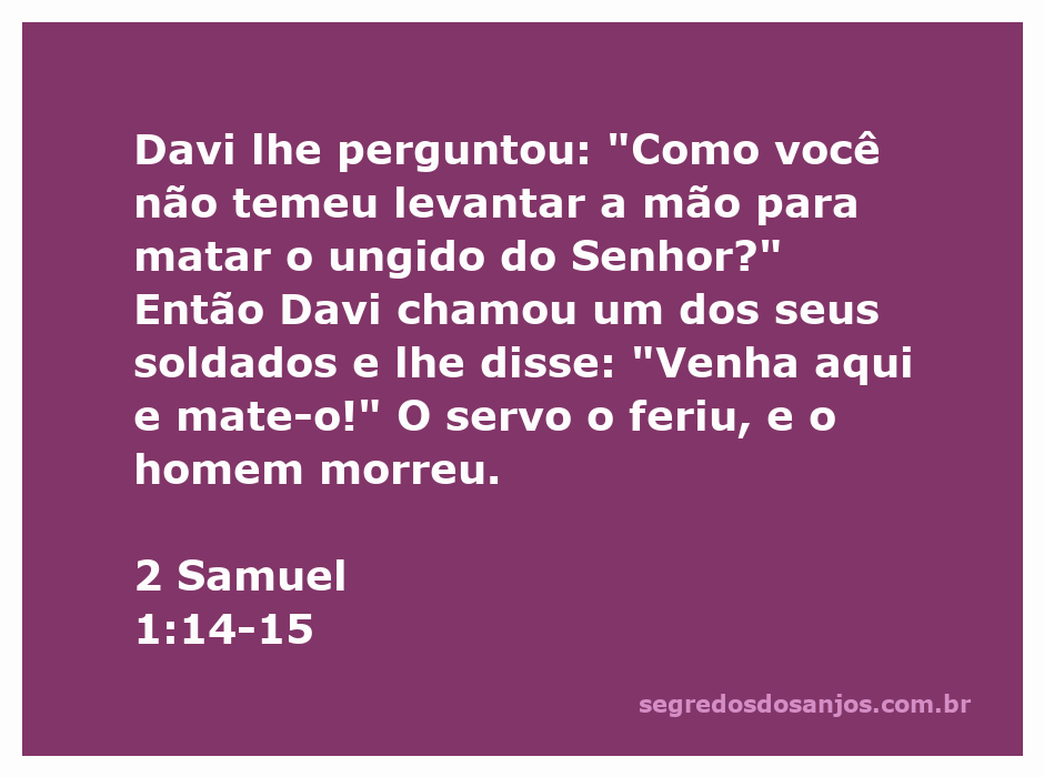 Davi questionando um homem sobre ter matado o ungido do Senhor, com um soldado se aproximando para executar a ordem.