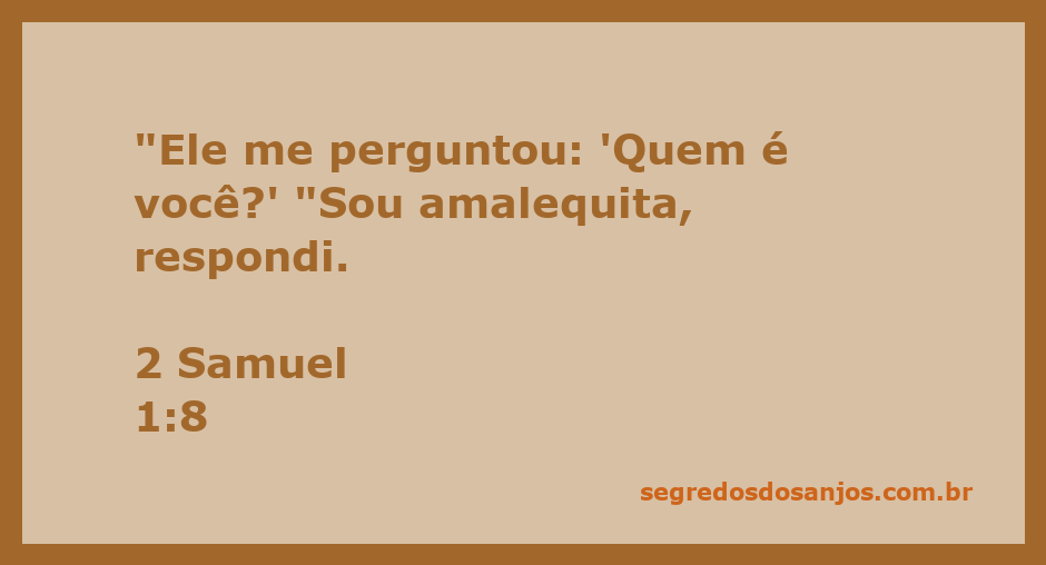 Um homem amalequita se apresenta a Davi, representando um momento crucial na narrativa de 2 Samuel 1:8.