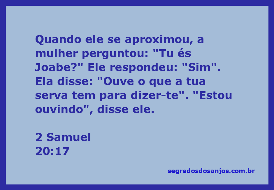 A mulher de Wise de Abel conversando com Joabe sobre um assunto importante.