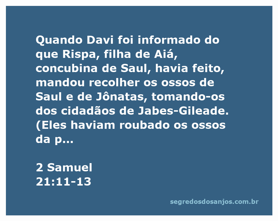 Imagem representativa de Davi recolhendo os ossos de Saul e Jônatas após a batalha contra os filisteus.