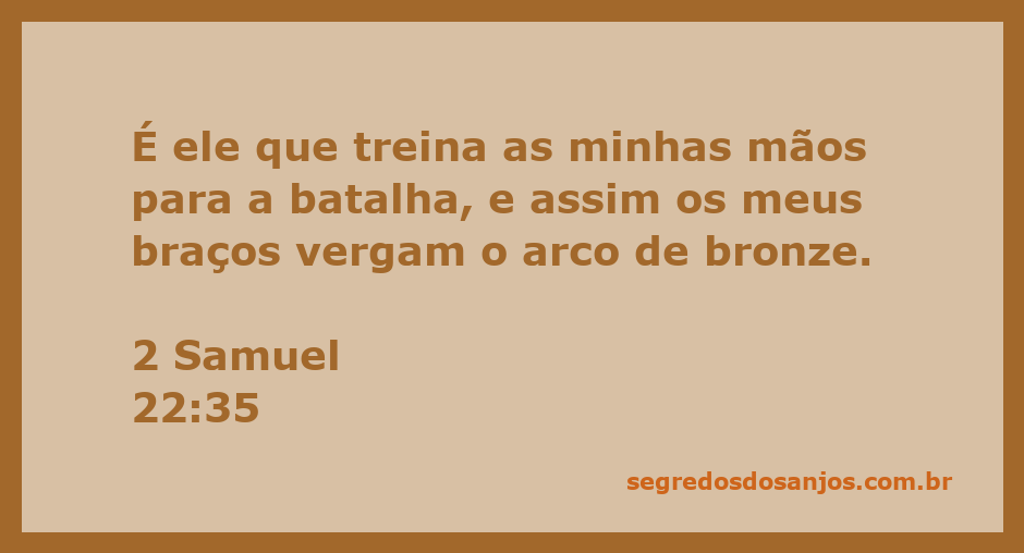 Imagem representando 2 Samuel 22:35, com um guerreiro treinando para a batalha.