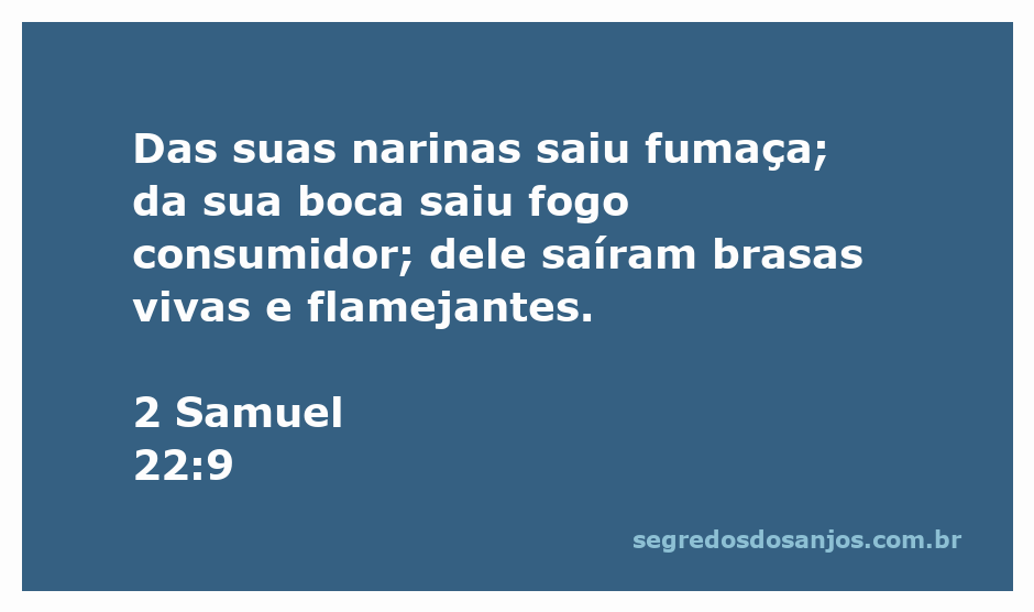 Imagem representando a fumaça e o fogo que saem das narinas e boca, simbolizando o poder divino em 2 Samuel 22:9.