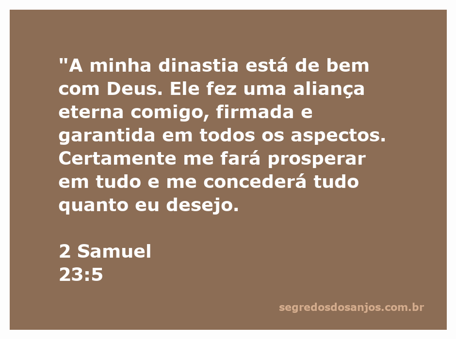 Imagem representativa do versículo 2 Samuel 23:5, destacando a aliança eterna entre Deus e o rei Davi.