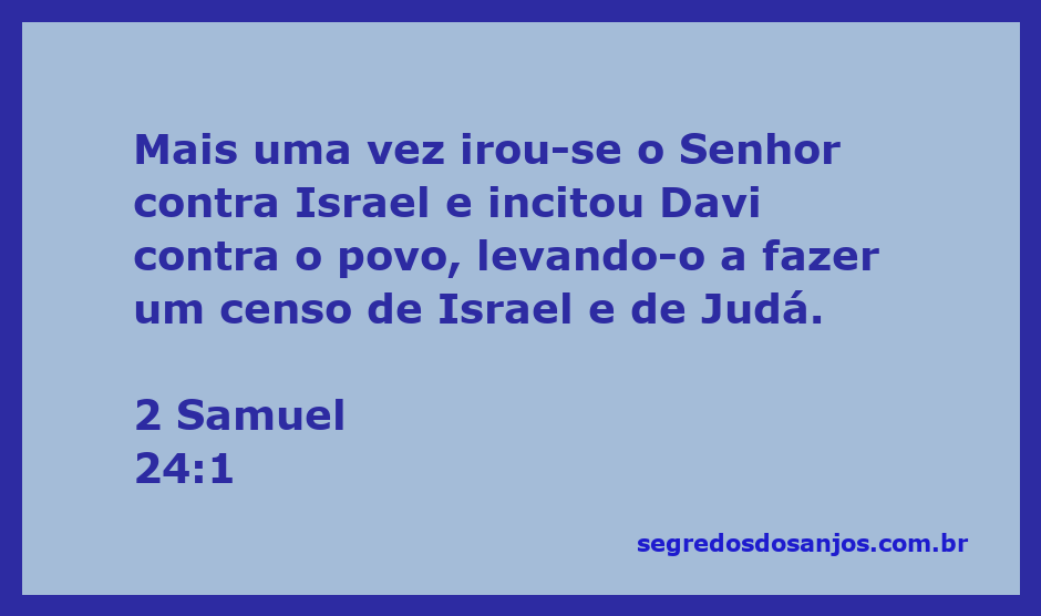 Repreensão de Deus a Israel e Davi, representando o censo de Israel e Judá em 2 Samuel 24:1.